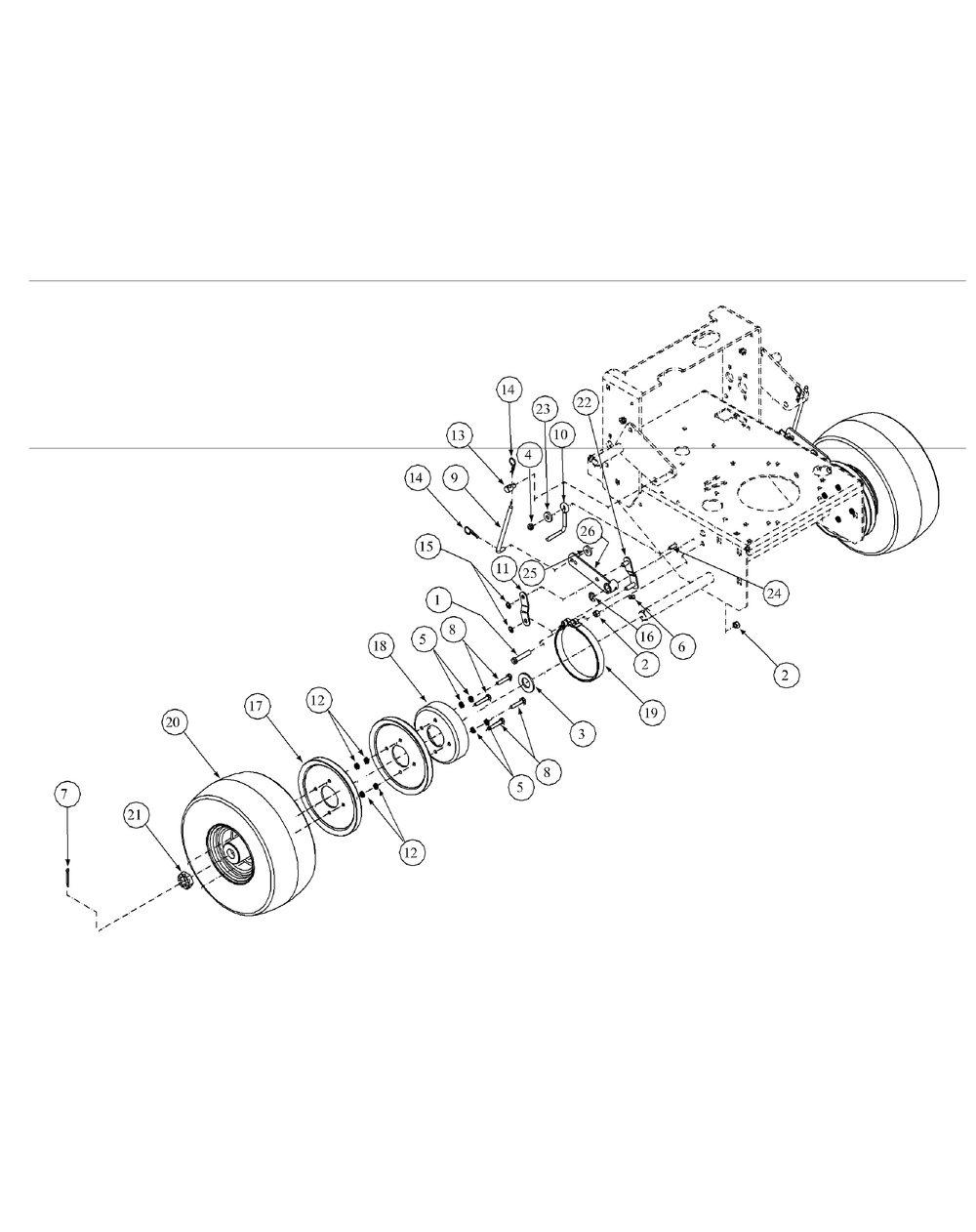 Brake Assembly Standard Track Diagram and Parts List for G1548 55AE232S750-WAM Cub Cadet Lawn Mower